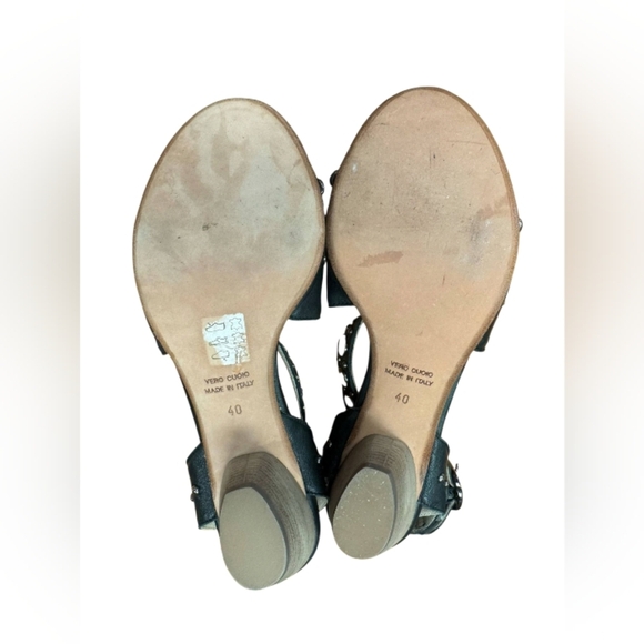 Dolcenera NWT Strappy Heel Black Leather Size 40 - Picture 7 of 9